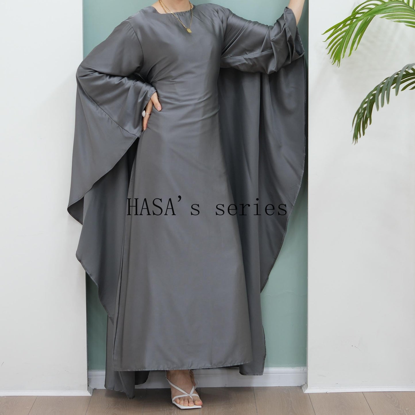 HS4835 High-density Stretch Satin Long Dress, Simple, Elegant, and Comfortable To Wear.