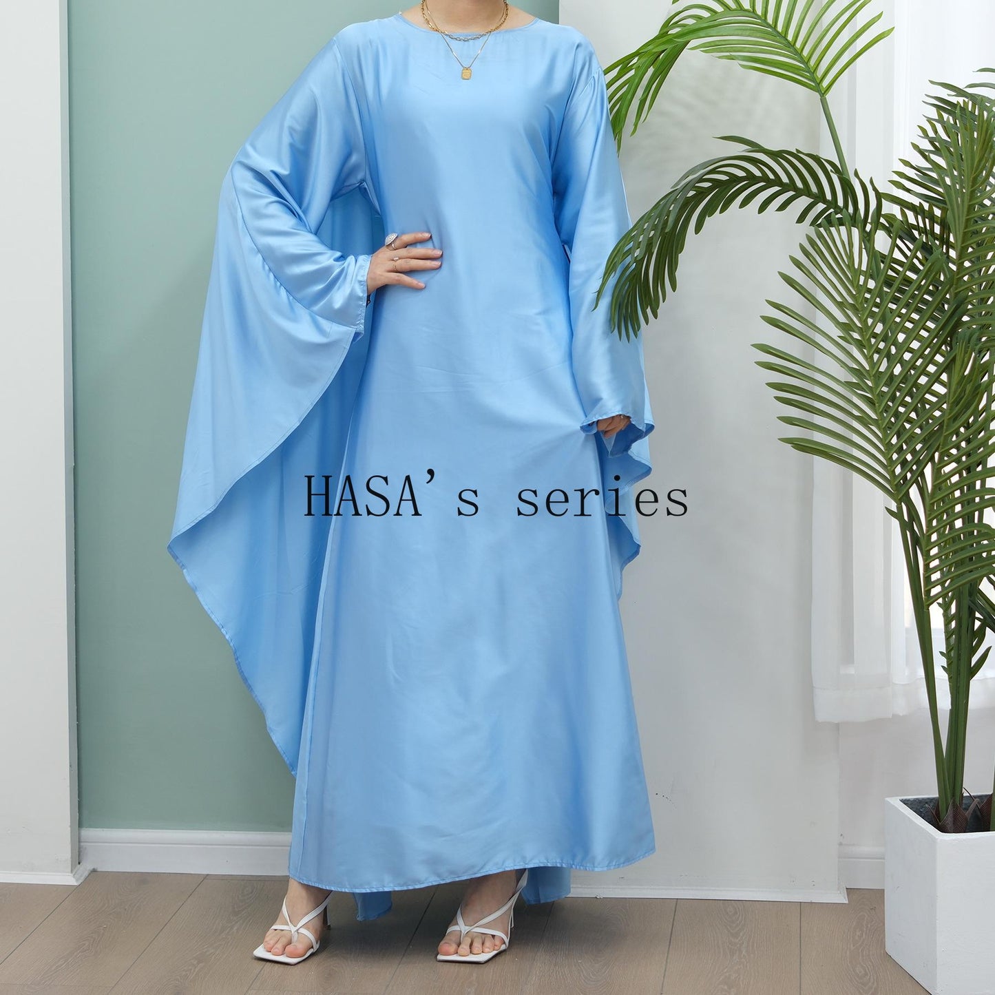 HS4835 High-density Stretch Satin Long Dress, Simple, Elegant, and Comfortable To Wear.