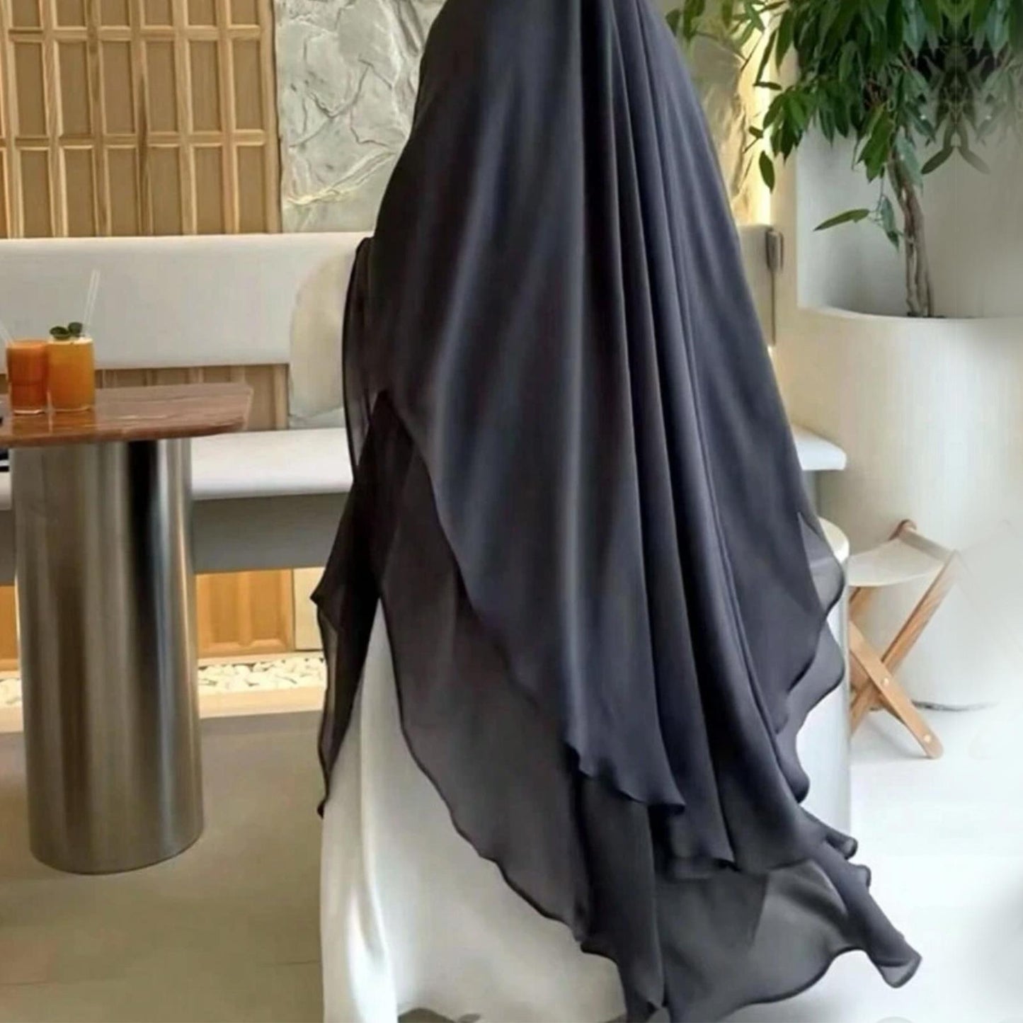 HAYA HAYA1000 Double Layered Chiffon Large Swing Headscarf