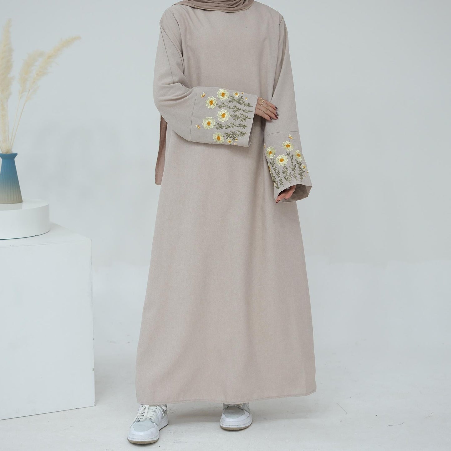 HAYA HAYA1090 Flower Embroidery Elegant Dress