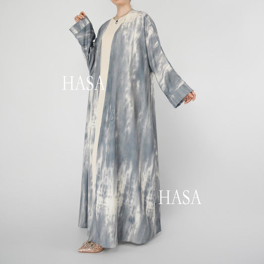 HA6322 Elegant Lightweight Printed Long Cardigan(Abaya Size 52-54)