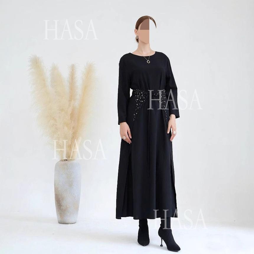HA6578 Women's Solid Color Three-piece Robe Set (long Skirt + Skirt + Cardigan Jacket)