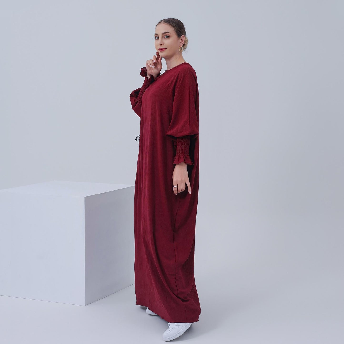 HAYA HAYA1003 Solid Bat Dress