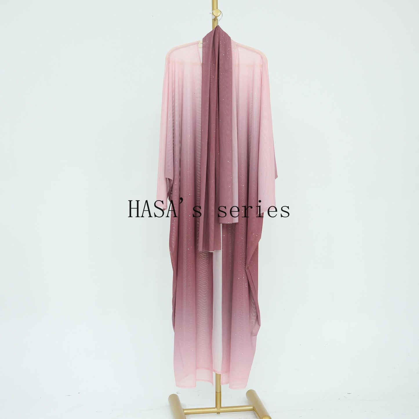 HS4839 Gradient Sequined Long Cardigan