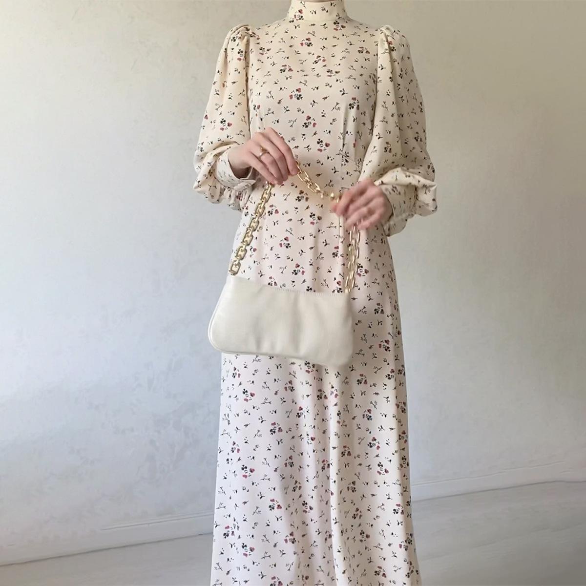 HAYA HAYA1027 Lace Up Floral Dress Long Skirt
