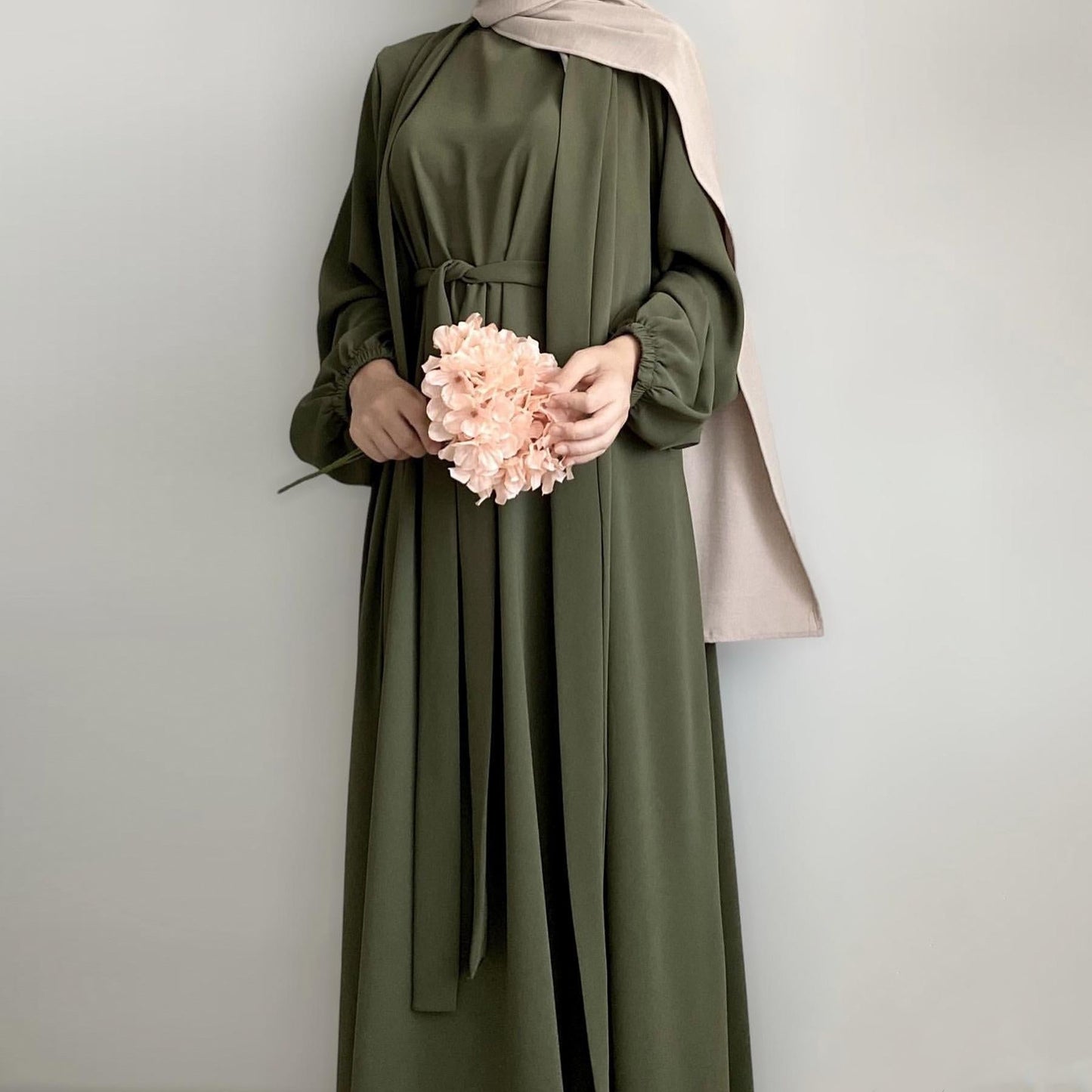 HAYA HAYA0995 3pcs Cardigan+without  Sleeves Inner Dress+Hijab