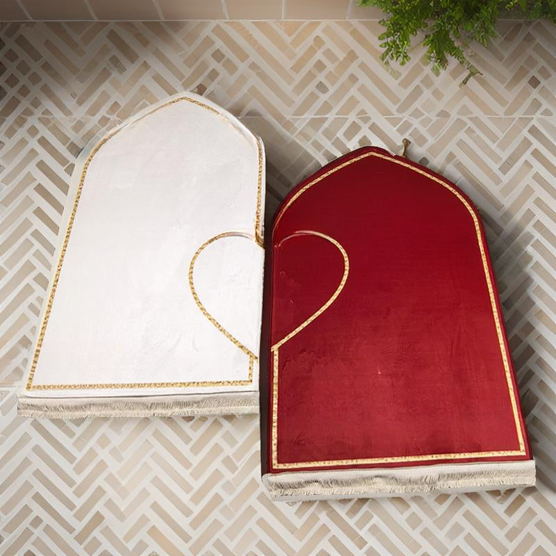 HA1238 2pcs Set Heart-Shaped Flannel Printed Blanket and Prayer Mat