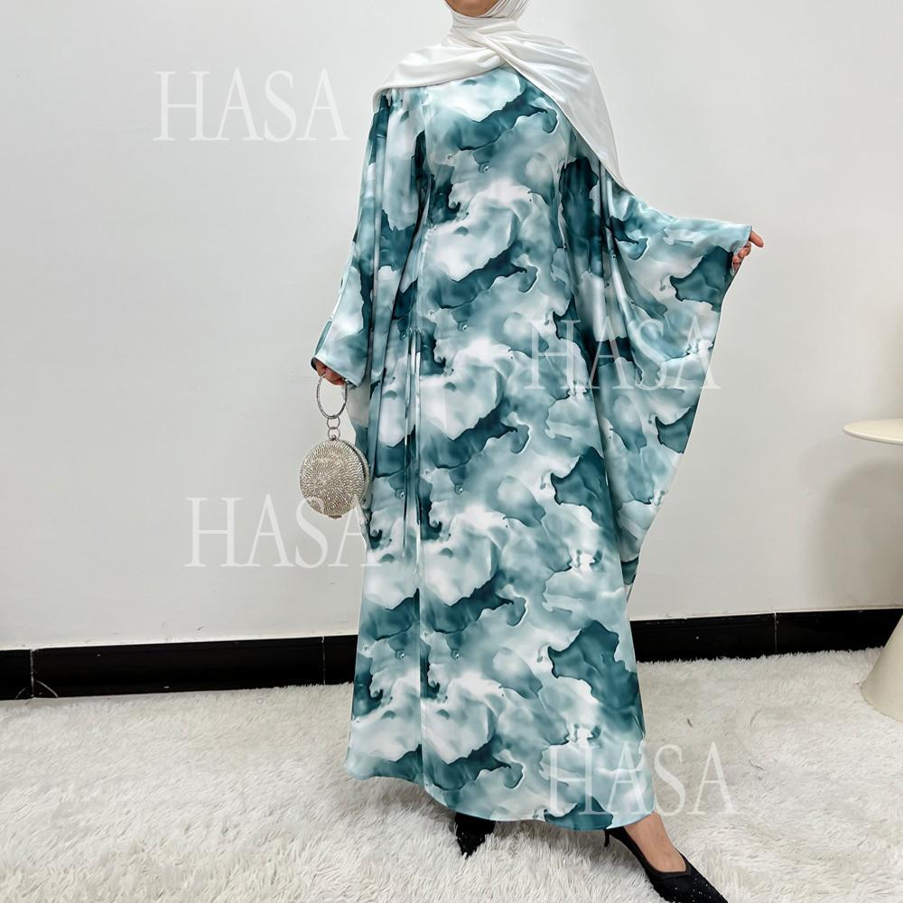 HA6502 Loose-fitting Printed Robe (headscarf Not Included)