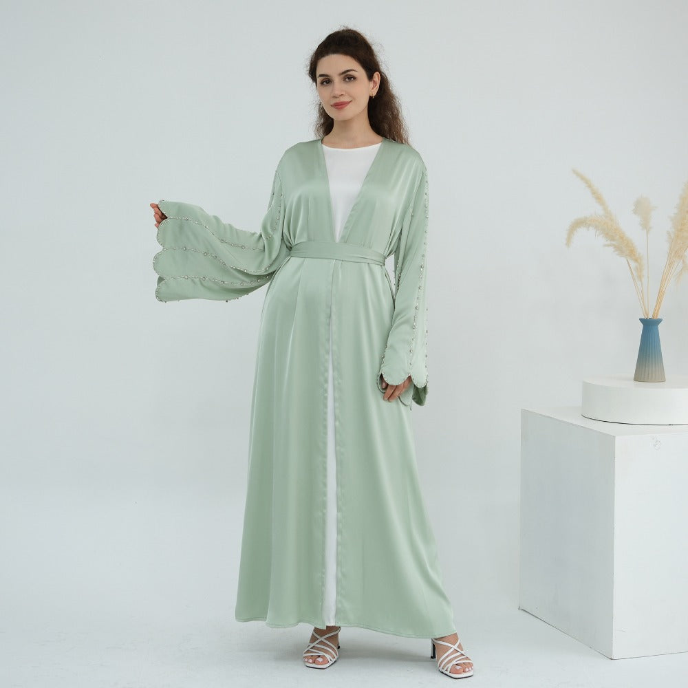 HA6602 Fully hand-beaded long cardigan jacket (headscarf not included)