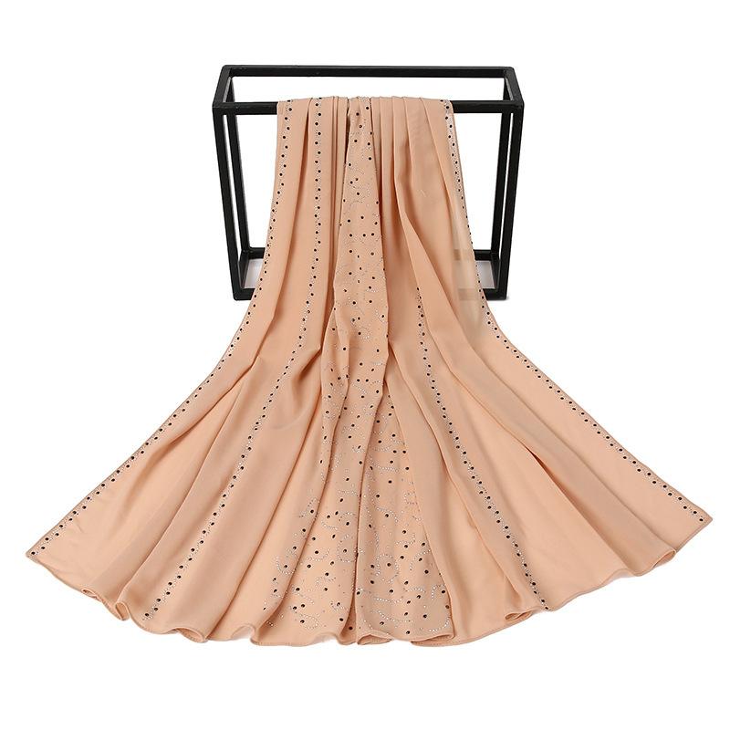HAYA HA1127 Pearl Chiffon Rhinestone Headscarf