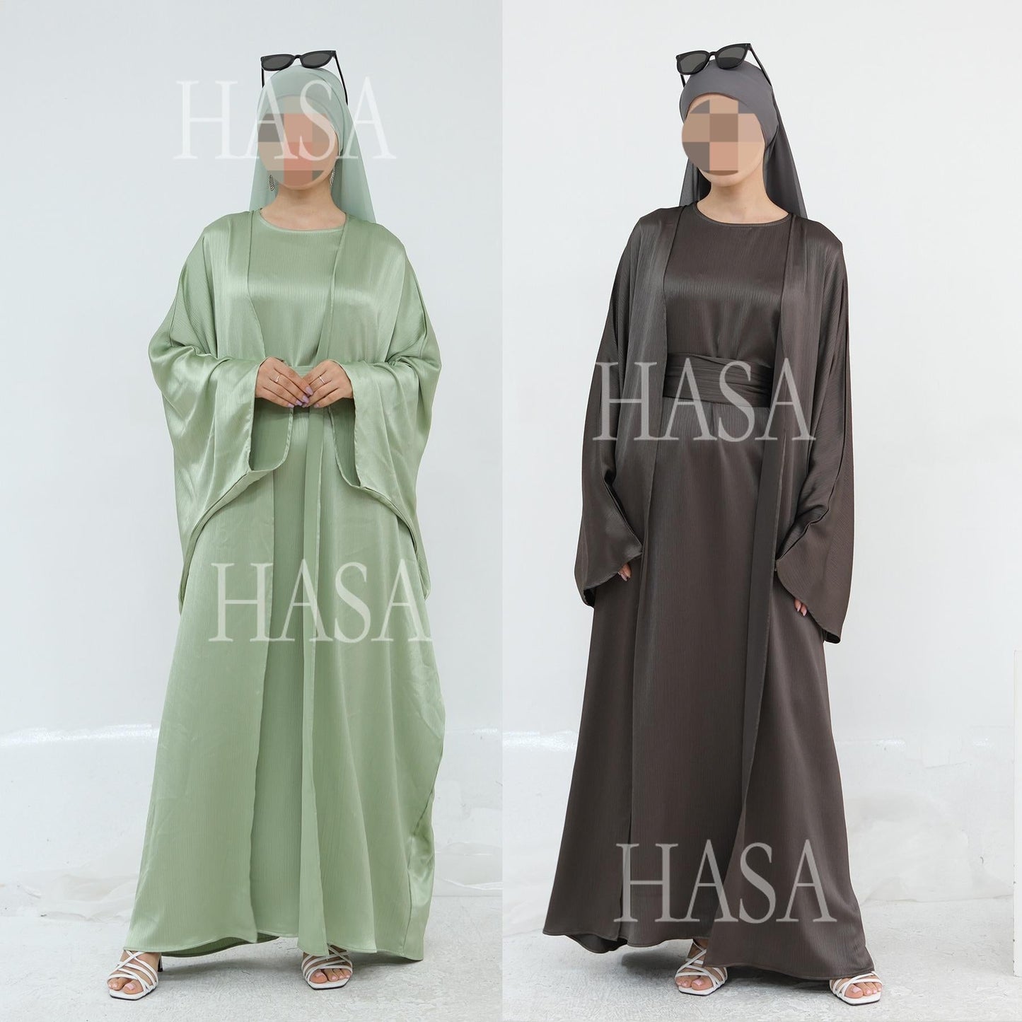 HA6575 Elegant Two-piece Cardigan Robe Set