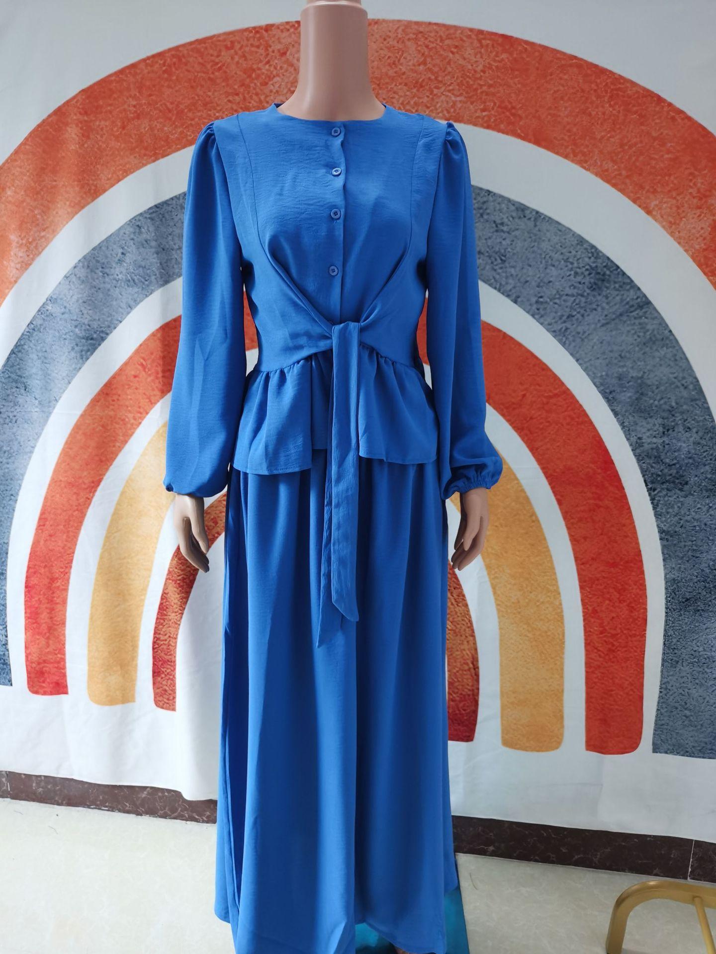 HAYA HAYA0825 2pcs Set Long Sleeve Shirt with Dress