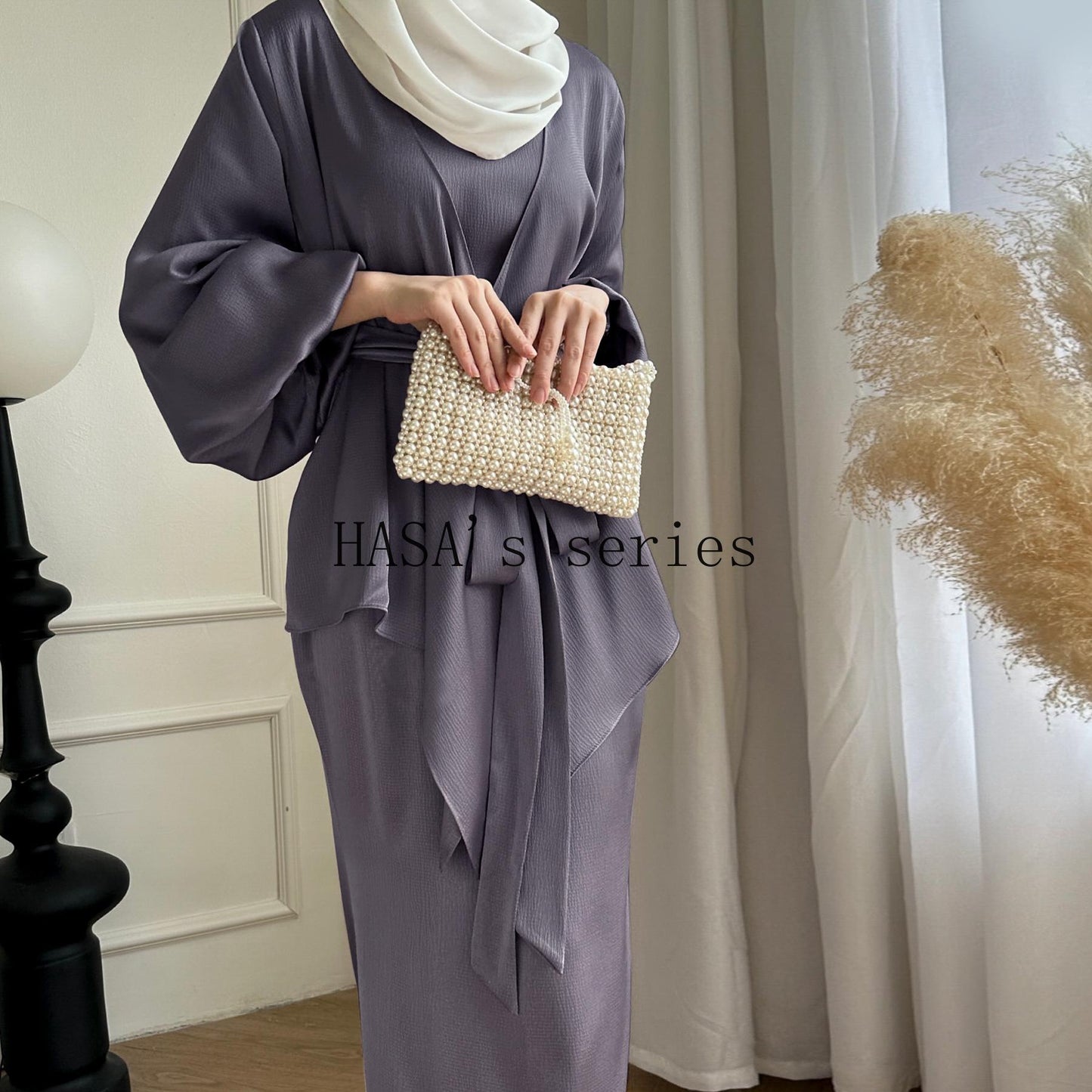 HS4845 Simple, Solid-color, Loose-fitting Two-piece Set, A Comfortable and Coordinated Outfit.