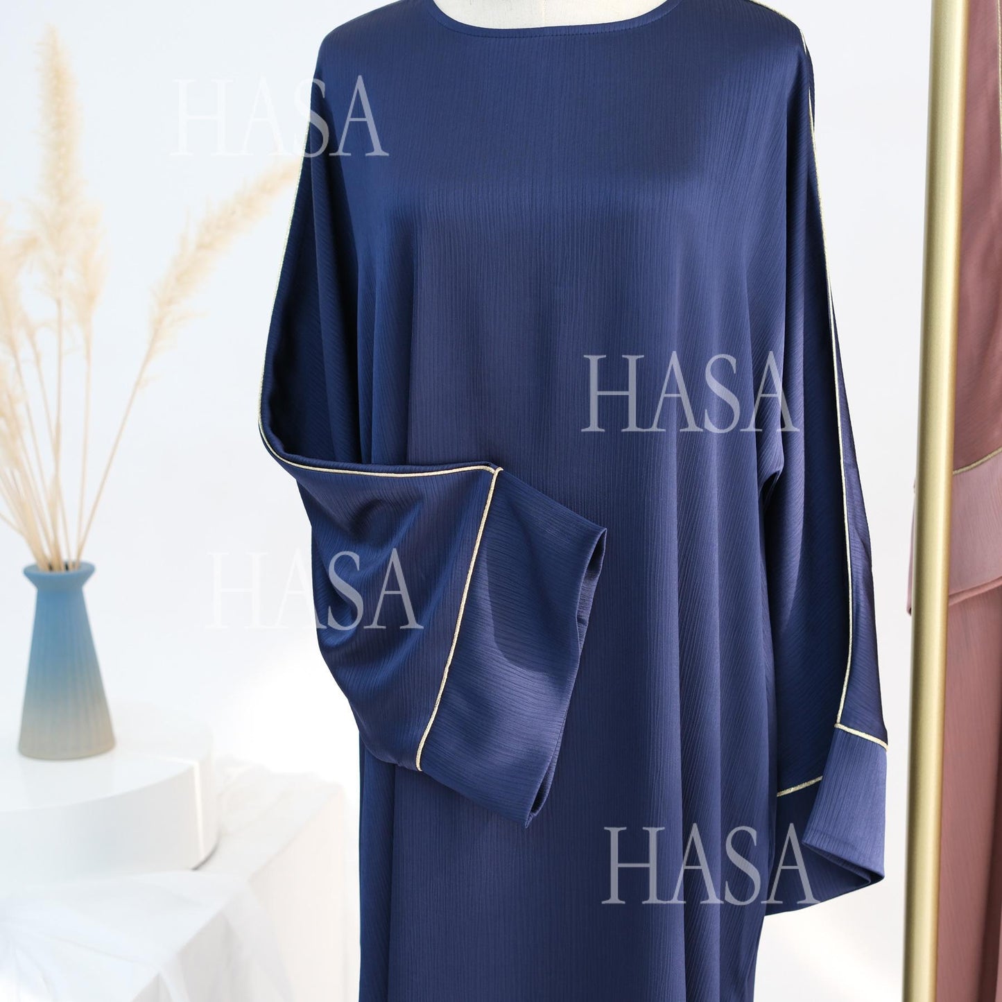 HA5876 Robe with Detailed Design and Gentle Texture for Daily Light Wear abayas