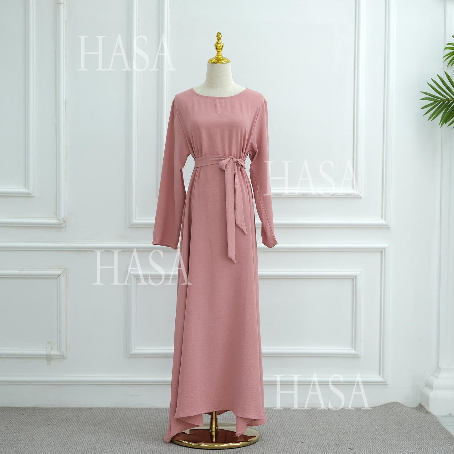 HA6532 Slim-fit waist cape robe two-piece set