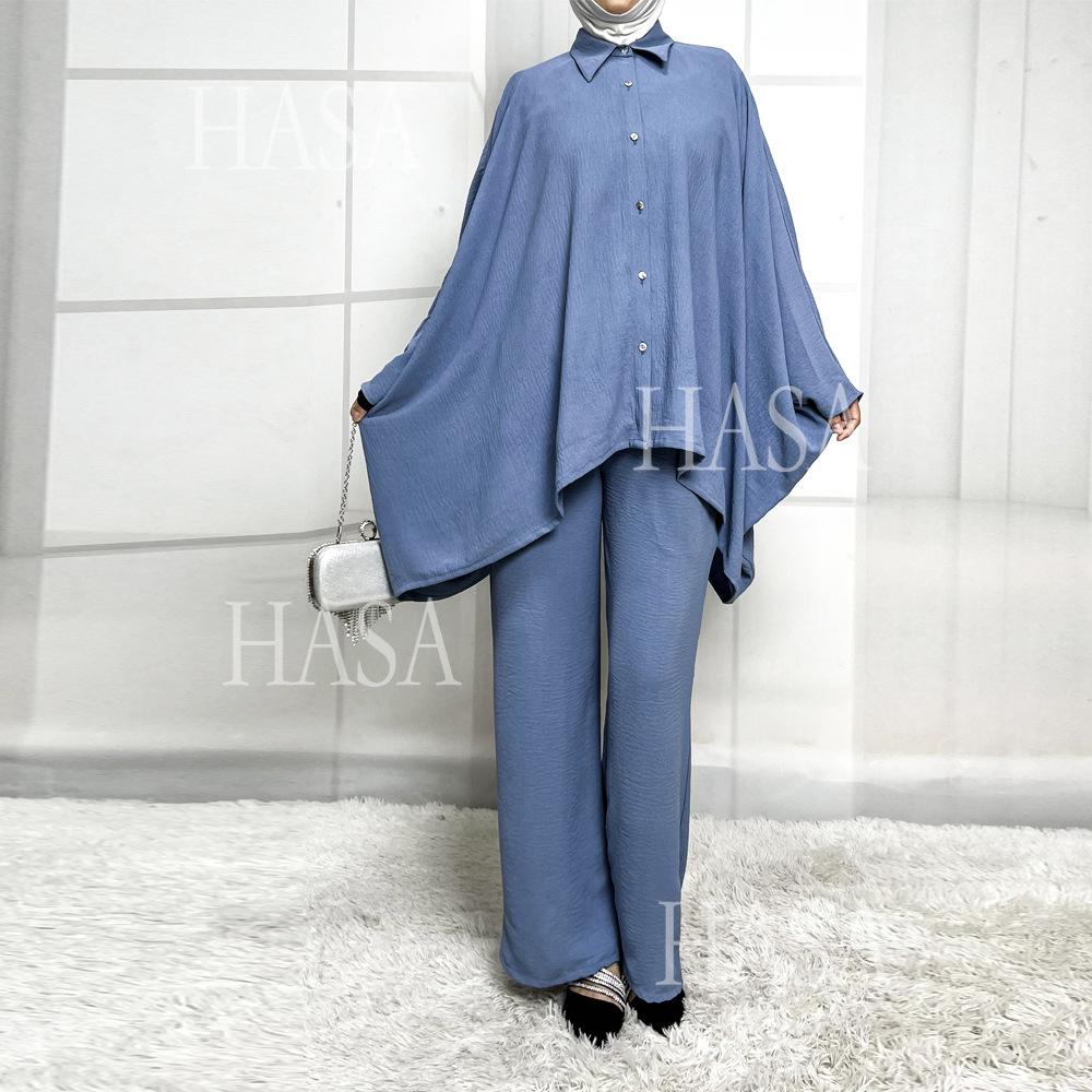 HS5855 High-end Crepe Linen Two-piece Suit (headscarf Not Included), Stylish and Simple, Showing Elegance