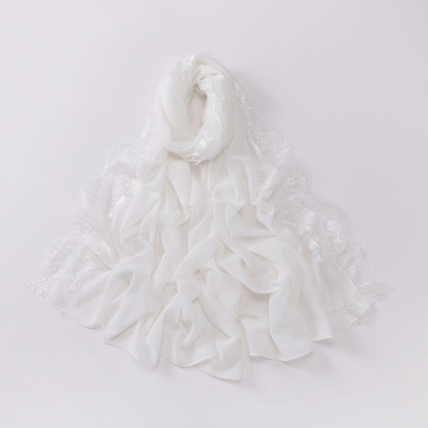 HAYA HA1119 Chiffon Lace Edge Headband Hijab