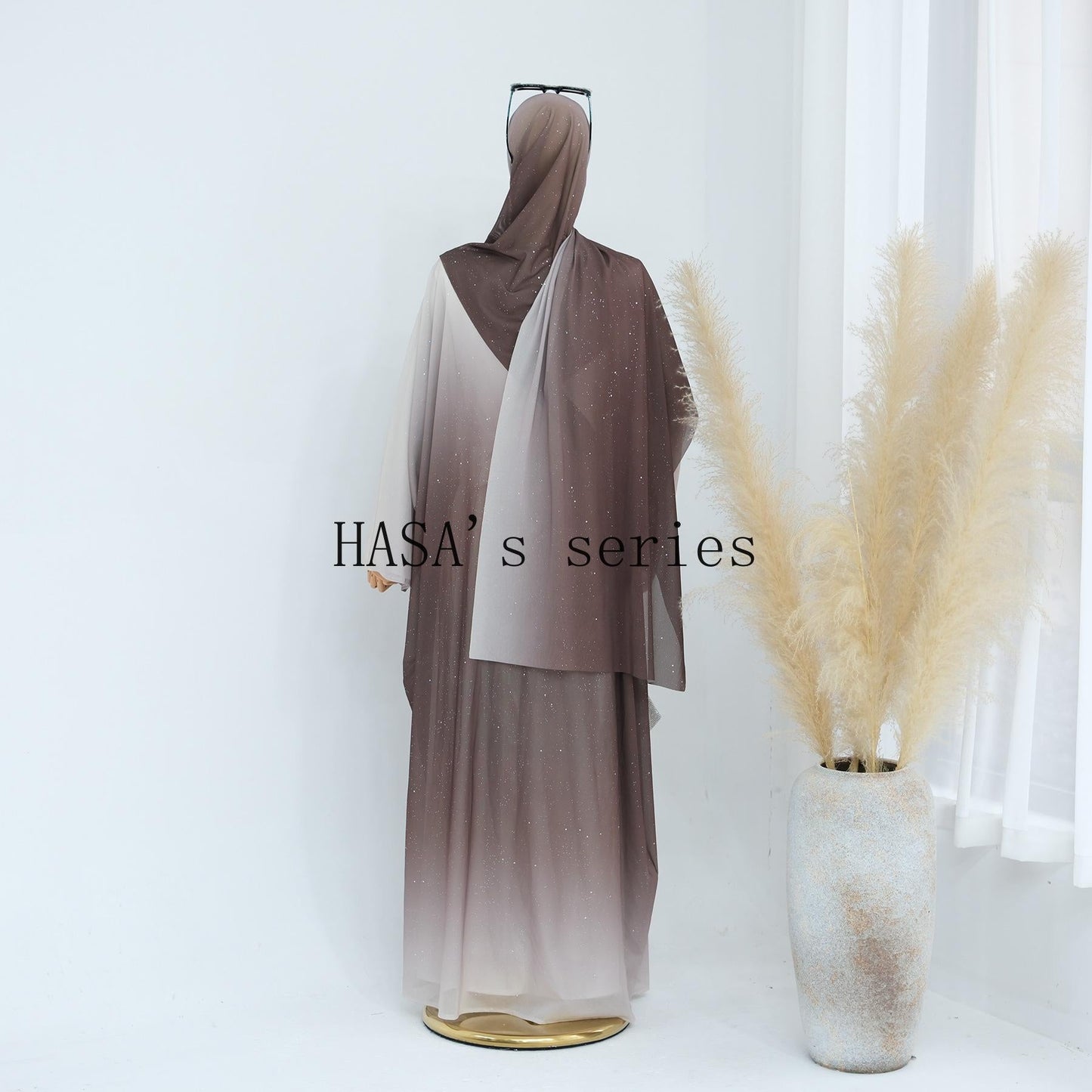 HS4839 Gradient Sequined Long Cardigan