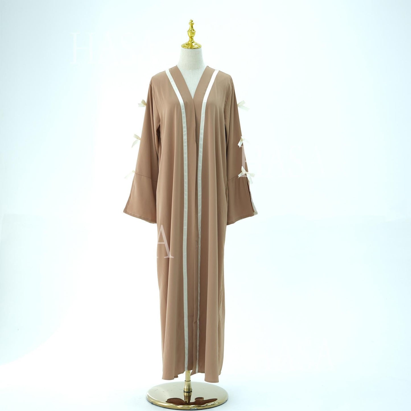 HS6520 Cardigan-Morgenmantel Mit Schleife (Kopftuch Nicht Inbegriffen)