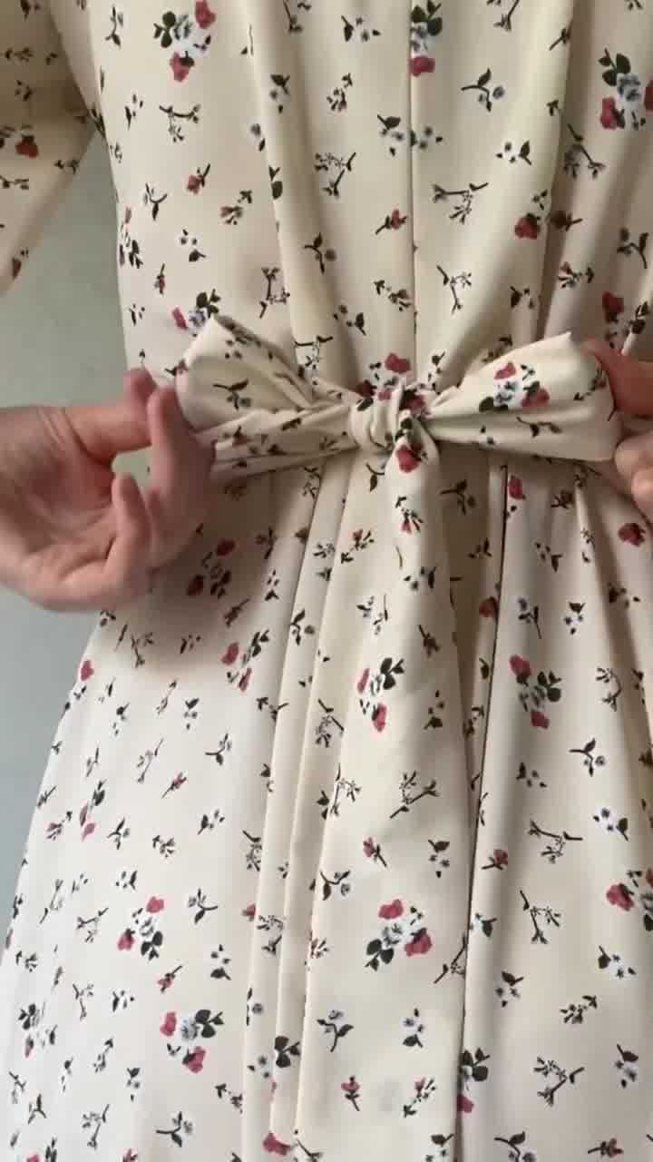 HAYA HAYA1027 Lace Up Floral Dress Long Skirt