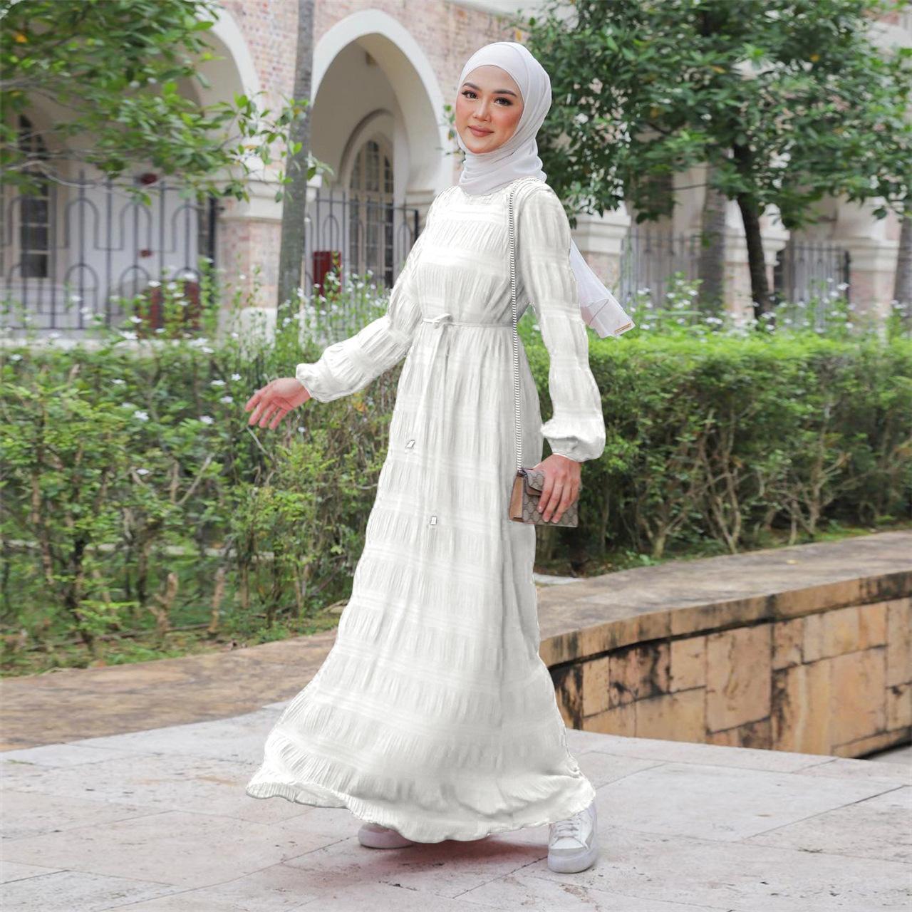HAYA HAYA1049 Long Chiffon Pleated Dress