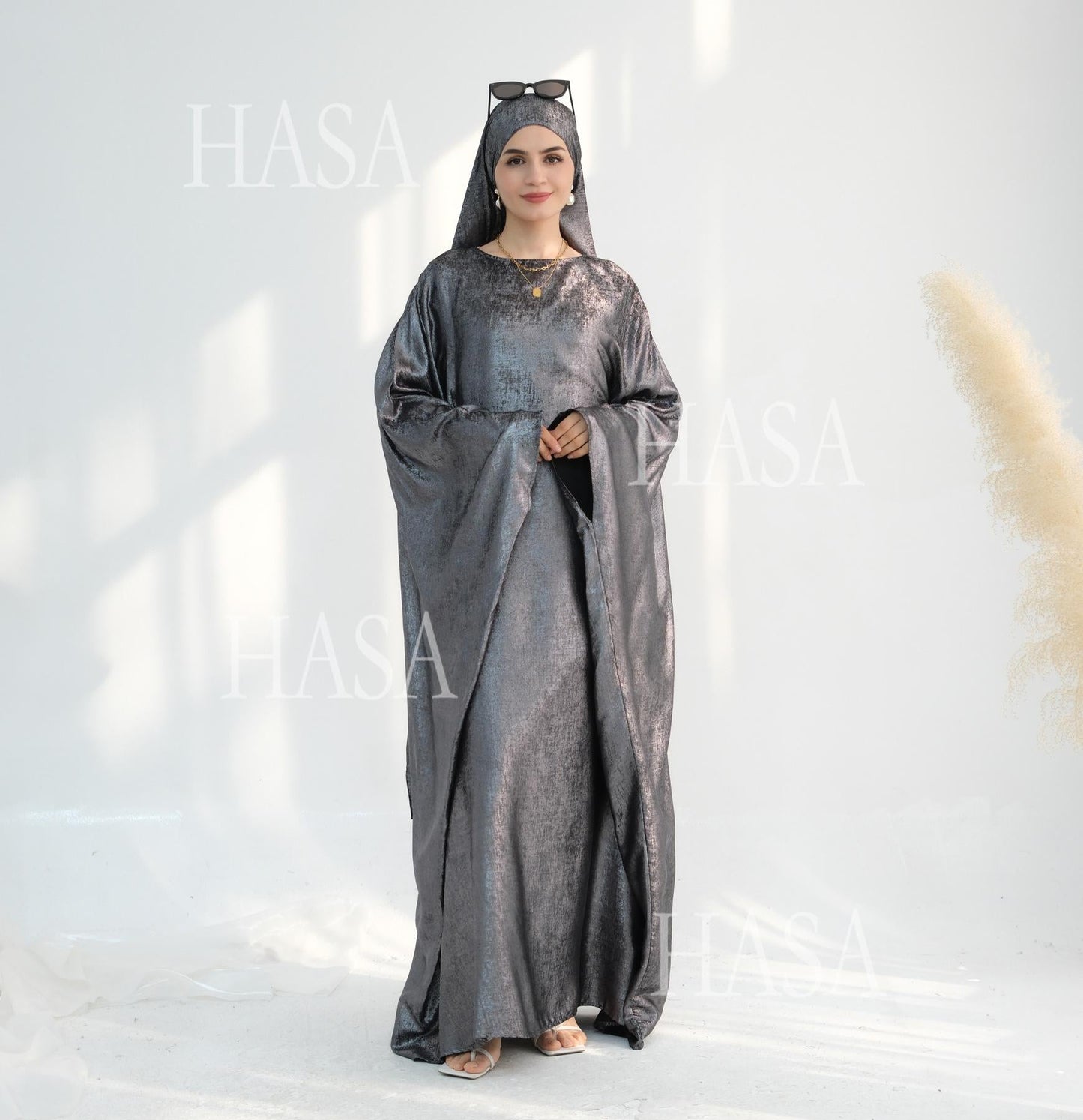 HA5879 Light-sensing Two-piece Dress | with Headscarf Design, The Overall Matching Is More Worry-free