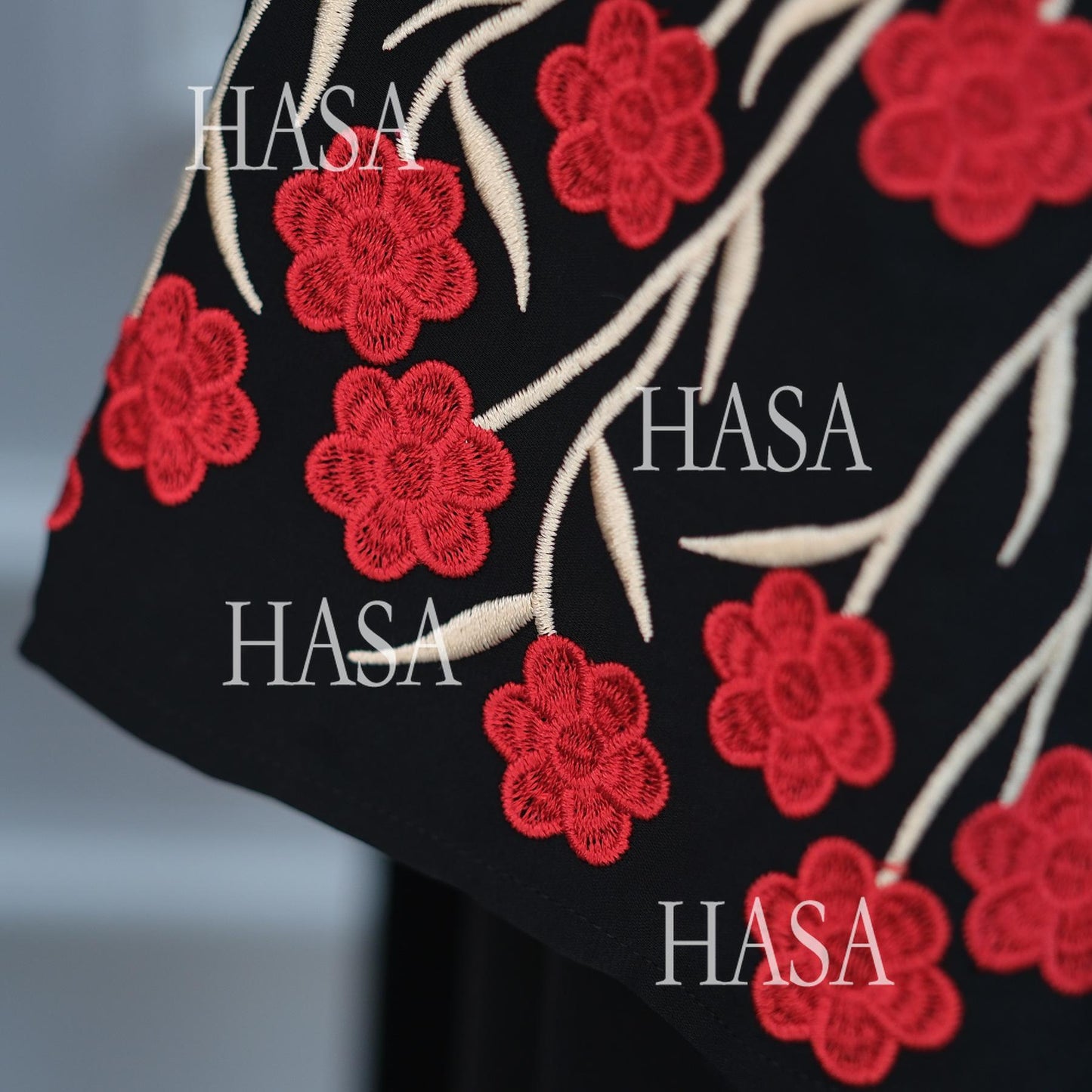 HA6529 Embroidered cardigan robe with headscarf, optional inner wear combination
