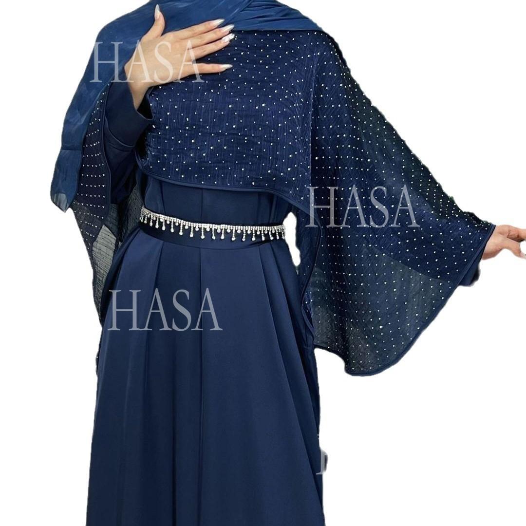 HASA's Series HA6573 Abaya Elegant Cape-style Long Dress