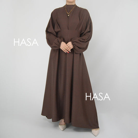HASA's Series  HA1226 Delicate and Elegant Solid Colored Dress