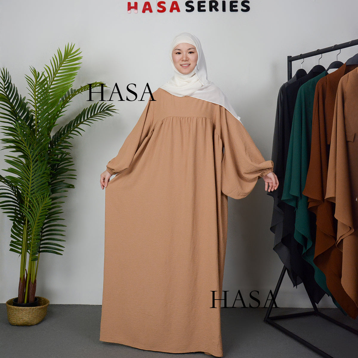 HAYA0429 Muslim OverSize Abaya with special Bubble sleeves for all body Shape