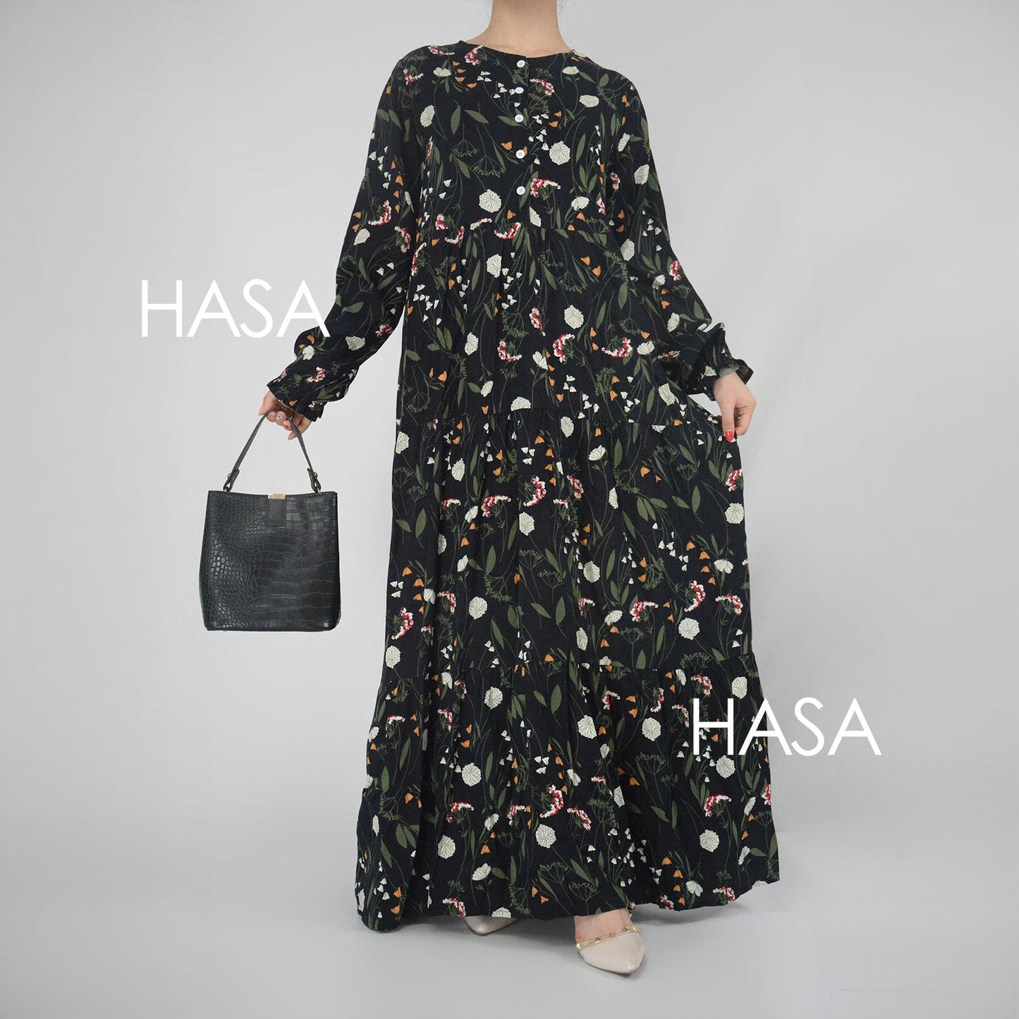HAYA  Summer rayon dress front button design HAYA0620