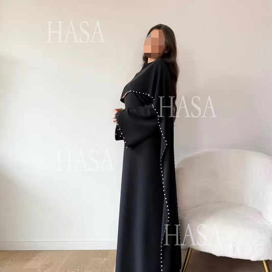HS6697 Robe Decorated with Pearls and Beads.