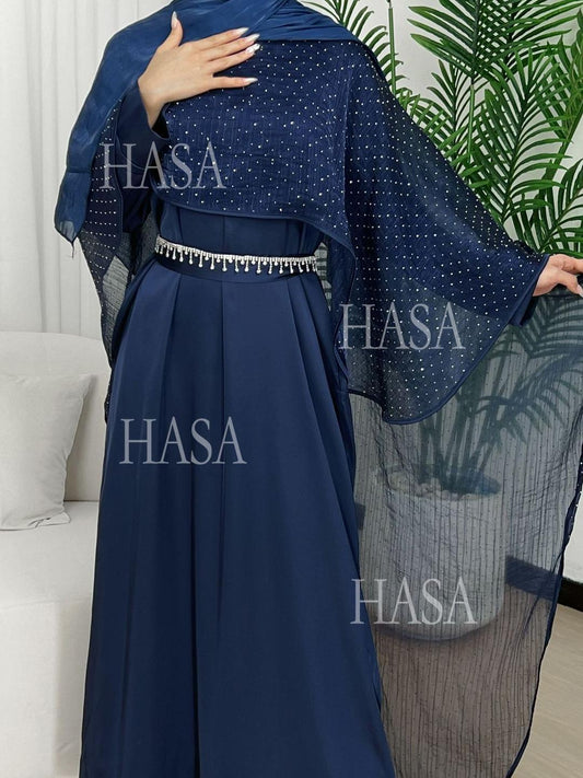HASA's Series HA6573 Abaya Elegant Cape-style Long Dress