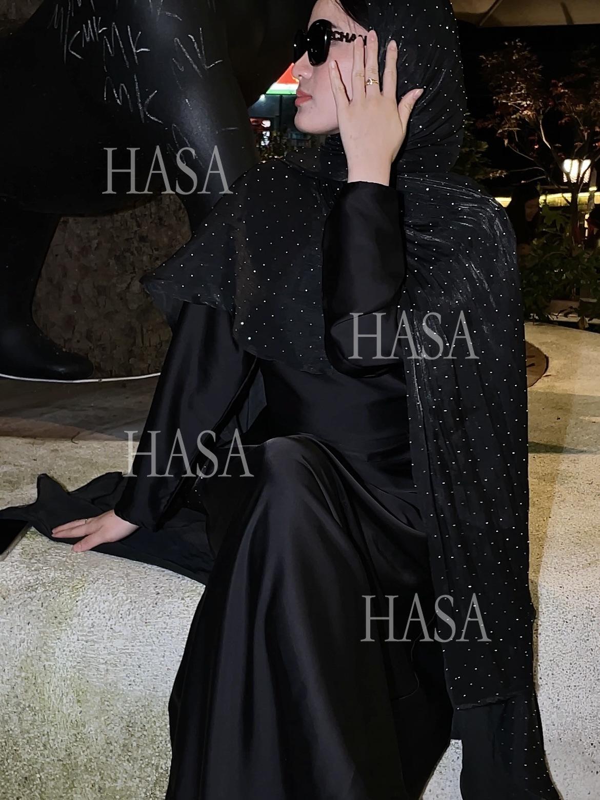 HA6477 Shiny robe two-piece set with rhinestone shawl decoration