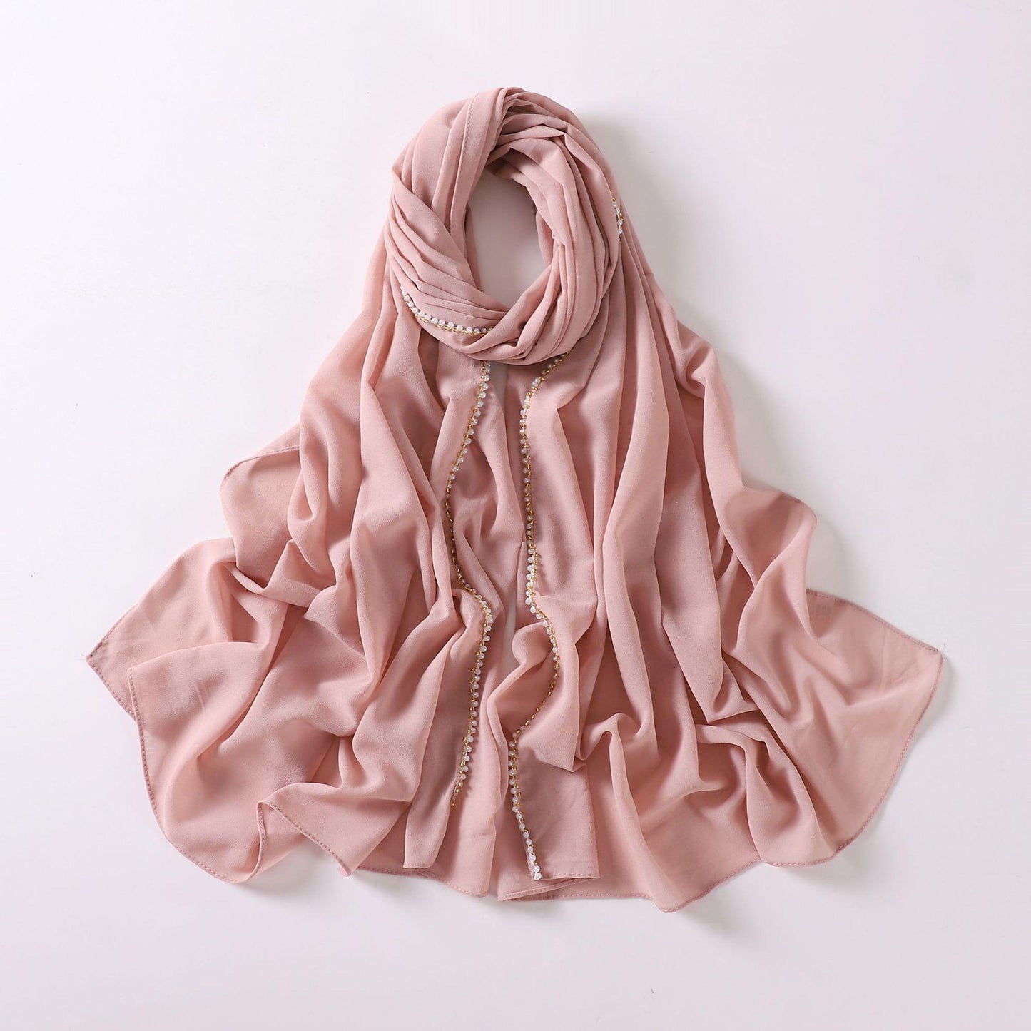 HAYA HA1116 Pearl Chiffon Headband Hijab