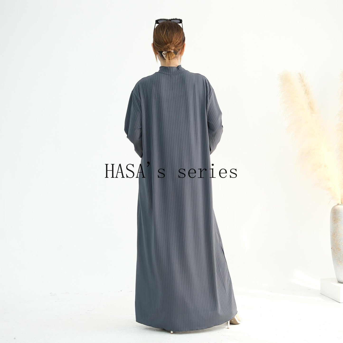 HA5509 Beautiful Stand Collar Dress Robe - Lightweight multi-color design, comfortable and stylish party  wear red dress thick  thigh 2  part bow  outfits