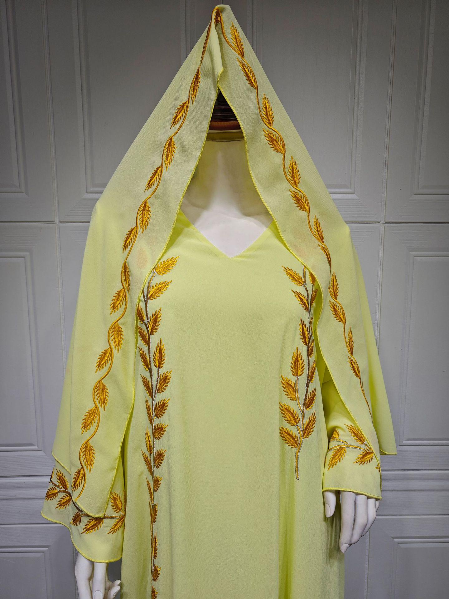 HAYA HAYA1050 2pcs Chiffon Long Muslim Dress with Hijab
