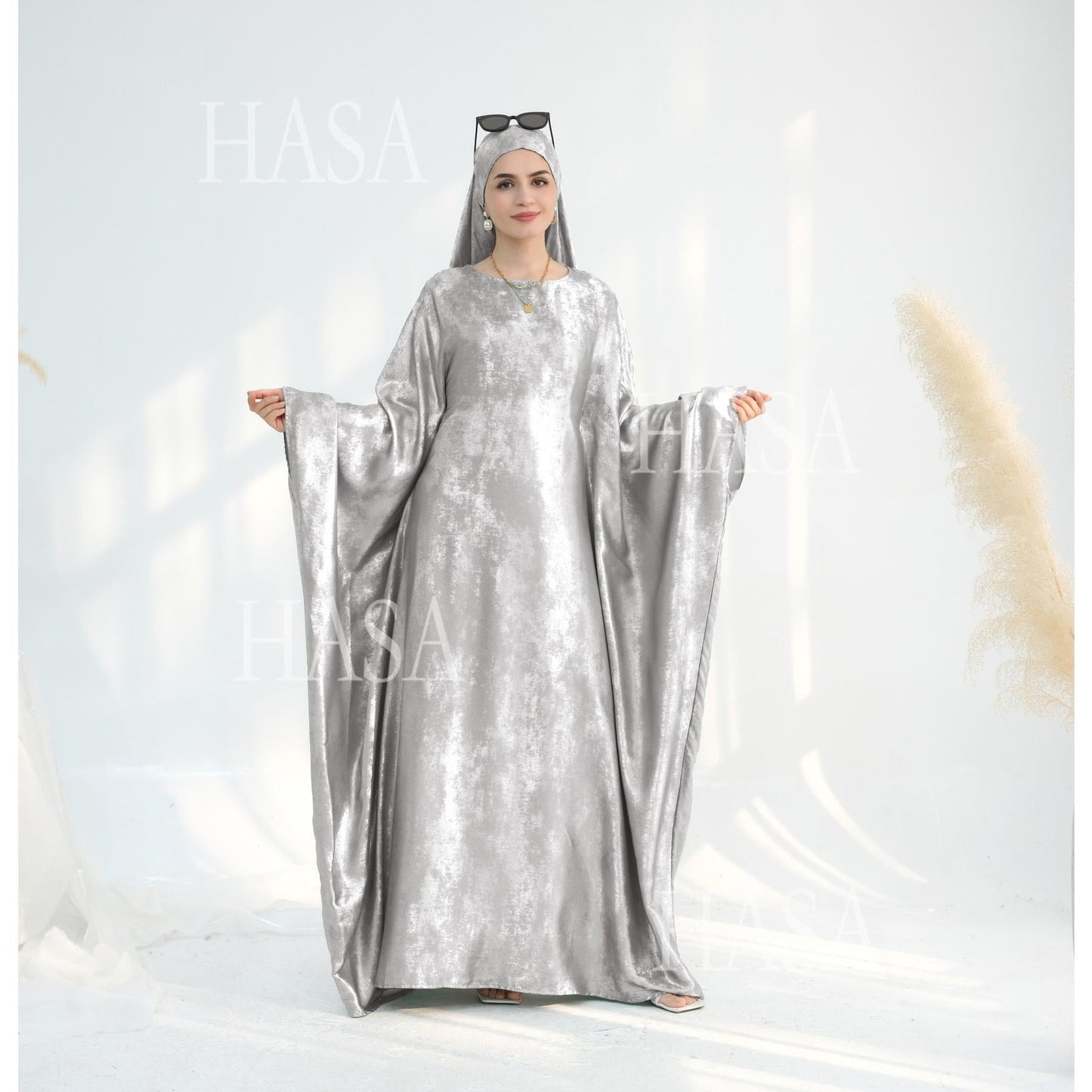 HA5879 Light-sensing Two-piece Dress | with Headscarf Design, The Overall Matching Is More Worry-free