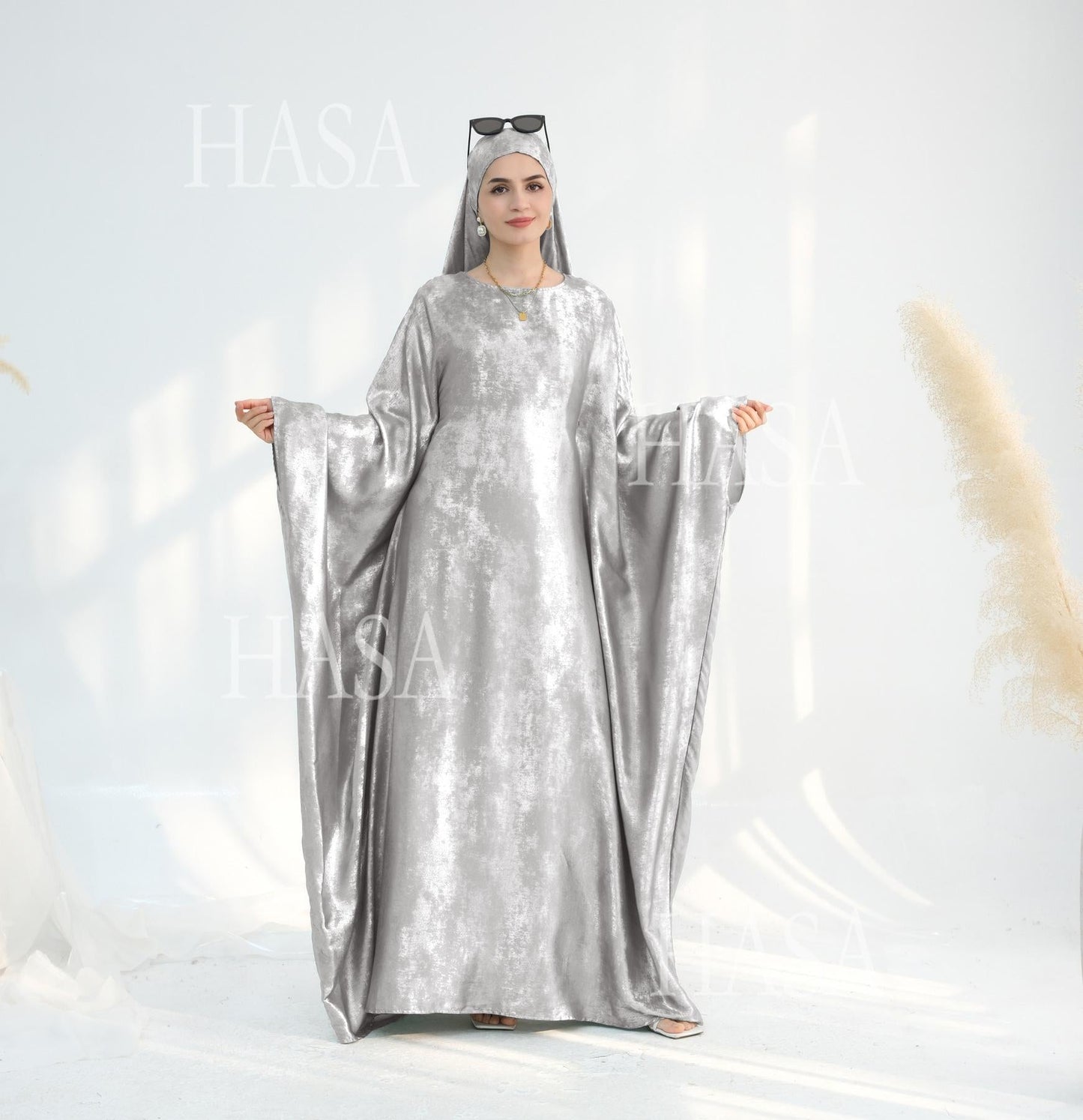 HA5879 Light-sensing Two-piece Dress | with Headscarf Design, The Overall Matching Is More Worry-free