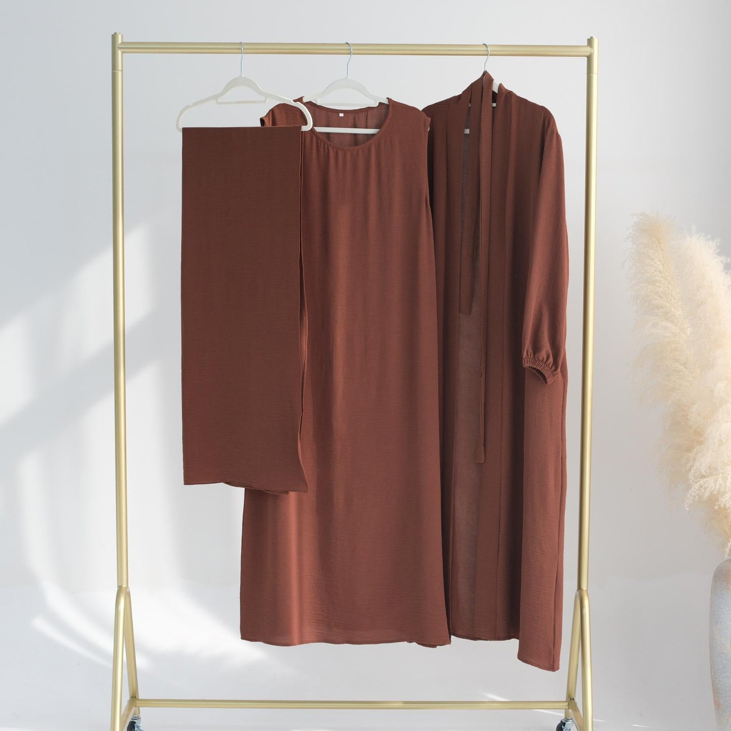 HAYA HAYA0995 3pcs Cardigan+without  Sleeves Inner Dress+Hijab
