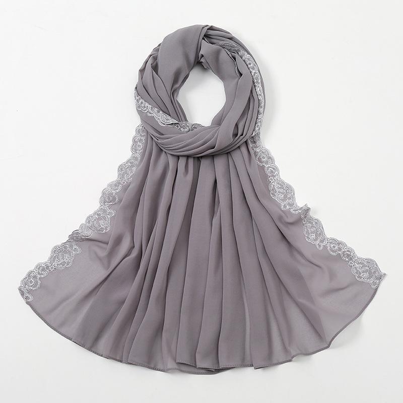 HAYA HA1124 Chiffon Fashion Lace Scarf