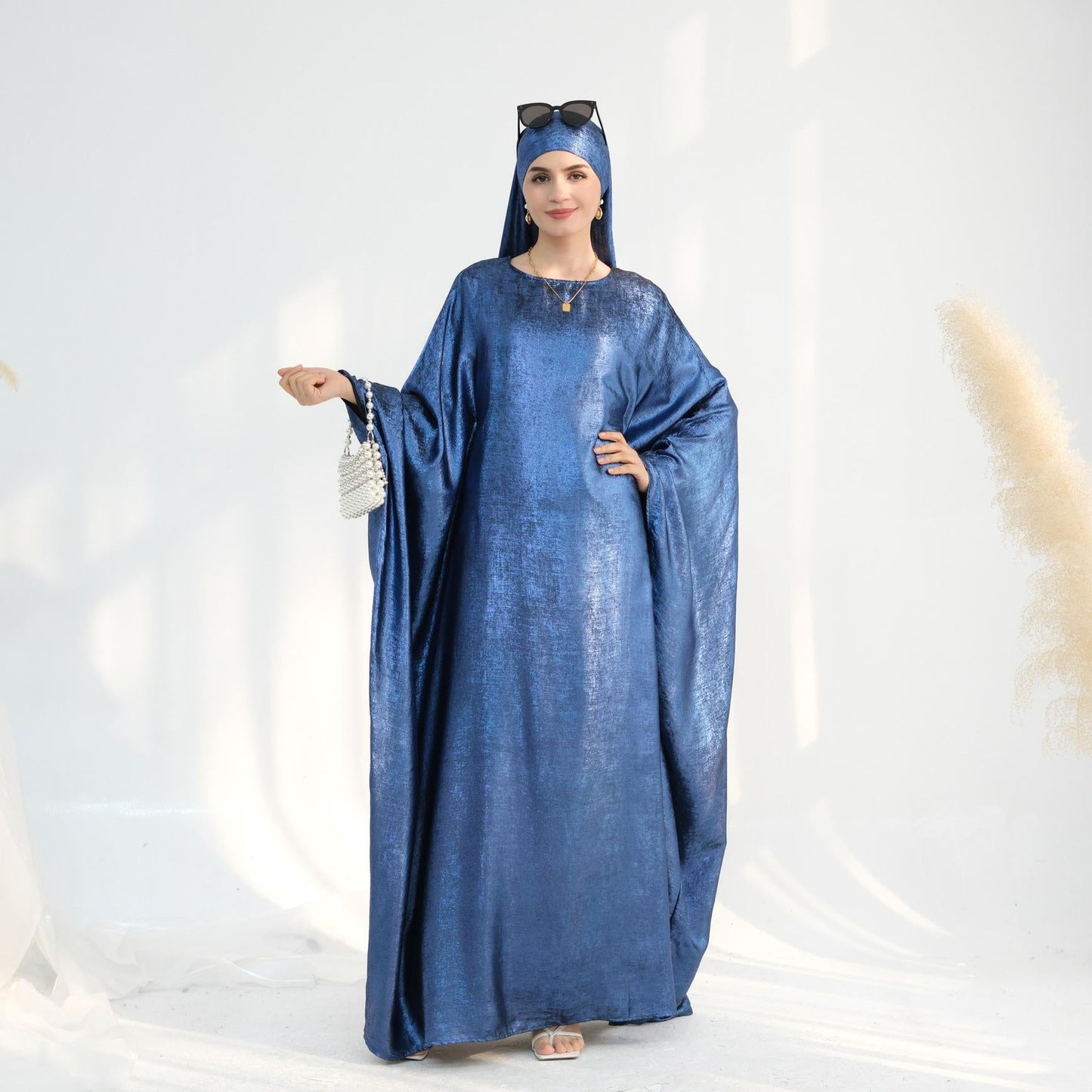 HA5878 A Glossy Dress That Combines Softness and Fluidity