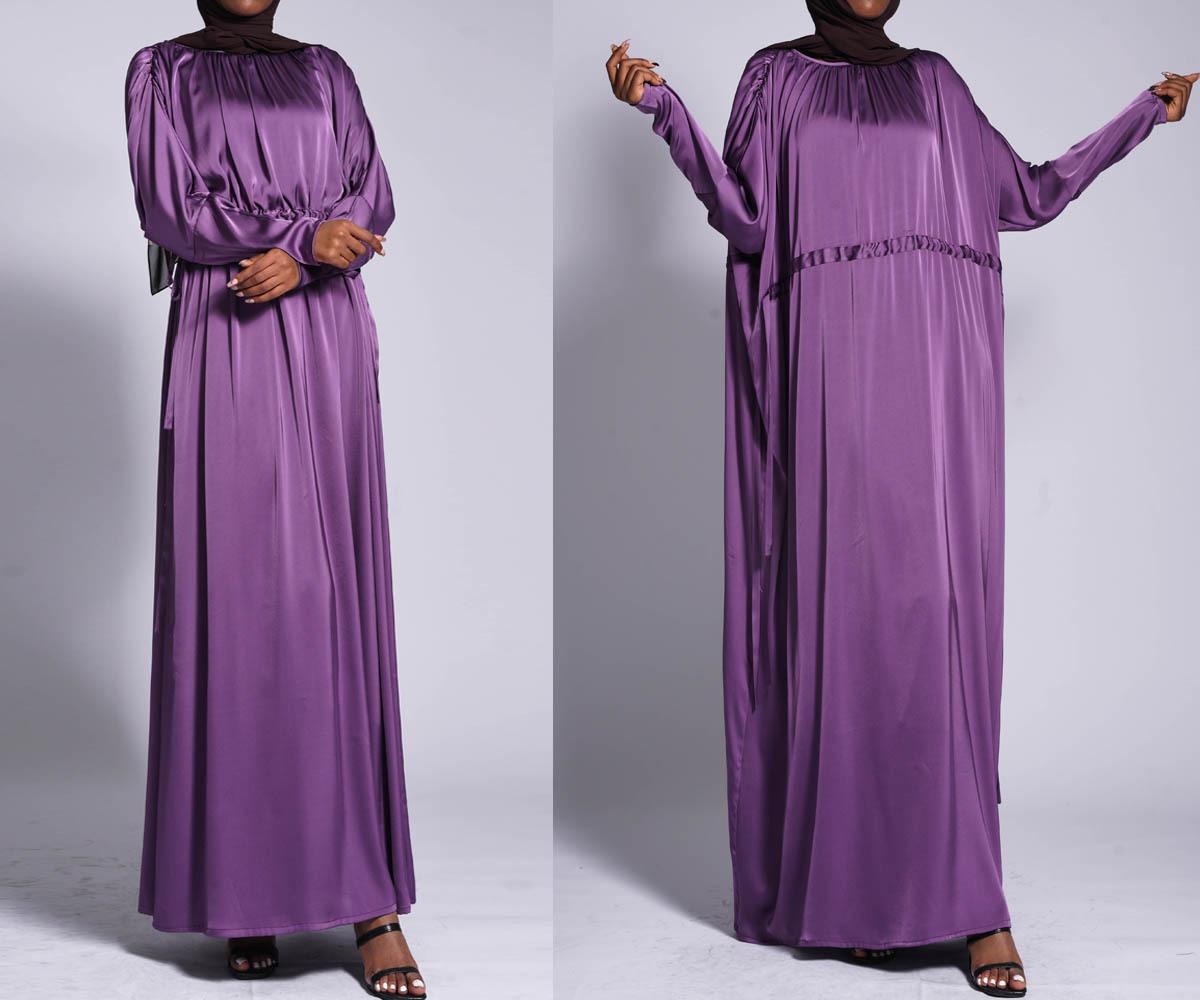 HAYA HAYA0435 Temperament Solid Color Raglan Dress