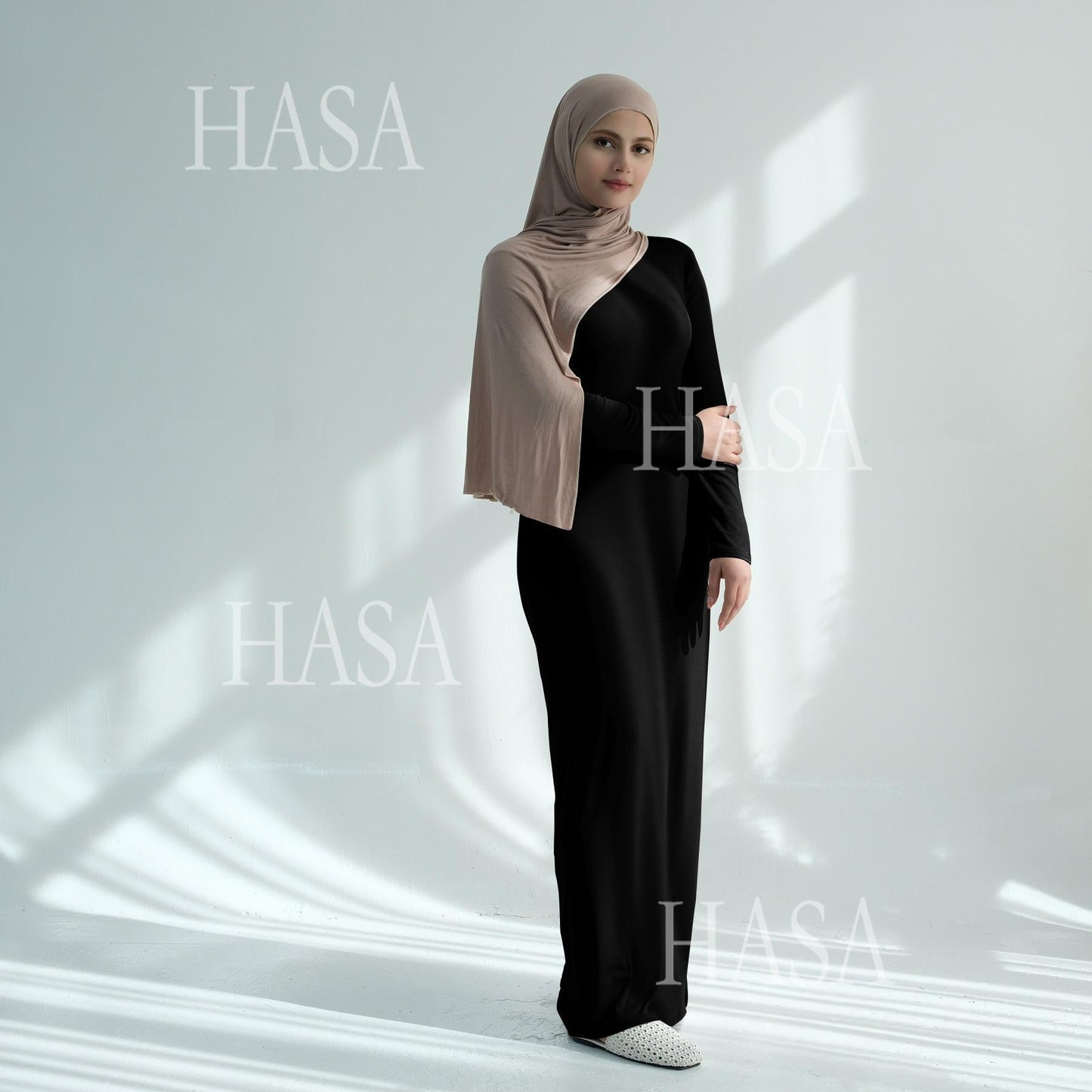 HA6565 Basic Solid Color Modal Cotton Long Dress