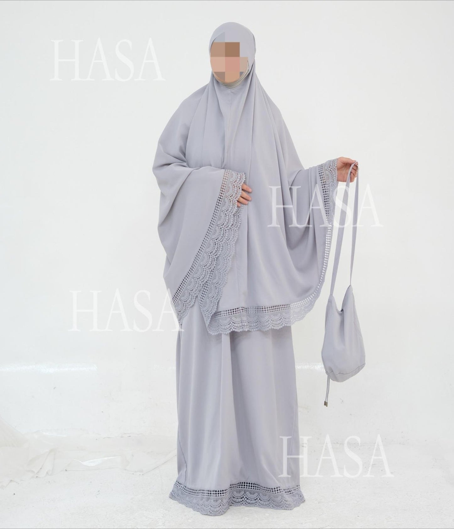 HA6615 Lace Prayer 4-Piece Set (Includes Prayer Mat and Storage Bag)