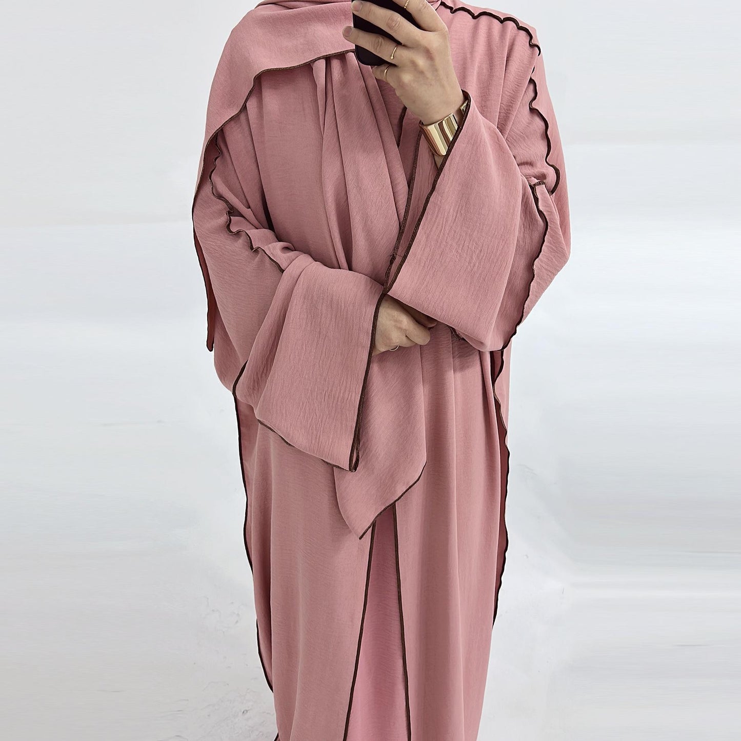 HAYA HA1182 3pcs Set Crepe Inner Dress and Cardigan and Hijab