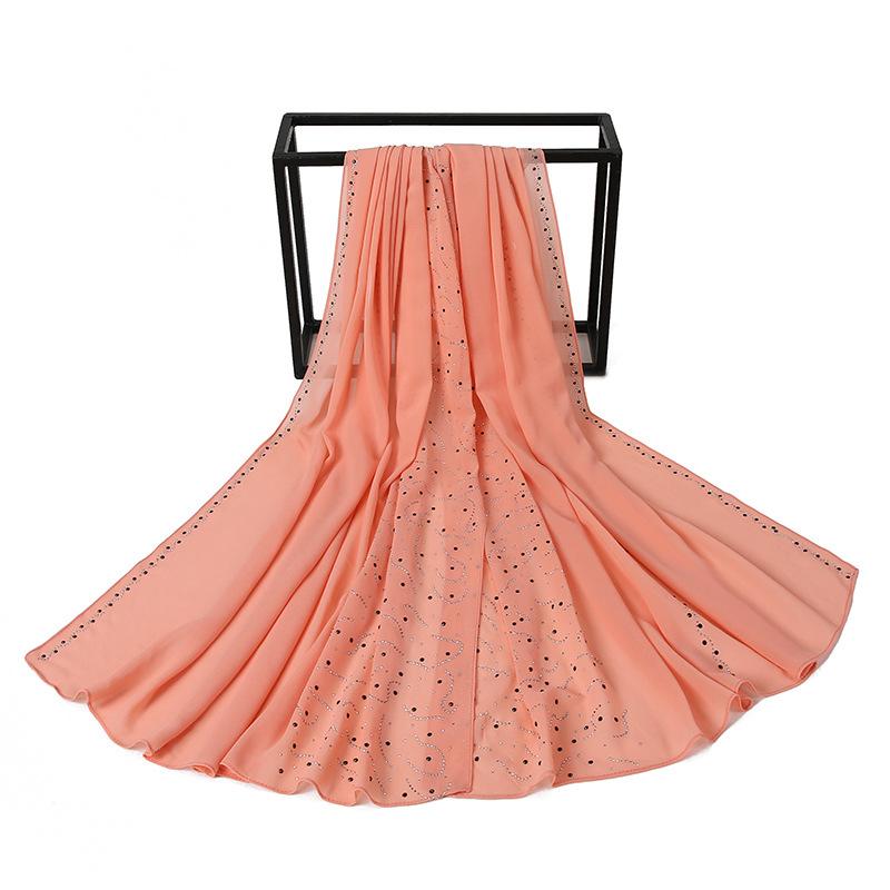 HAYA HA1127 Pearl Chiffon Rhinestone Headscarf