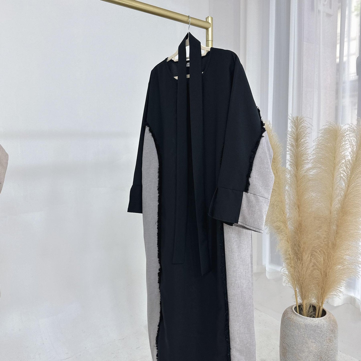 HA5606 Stylish Patchwork Robe - Cardigan and Dress Style