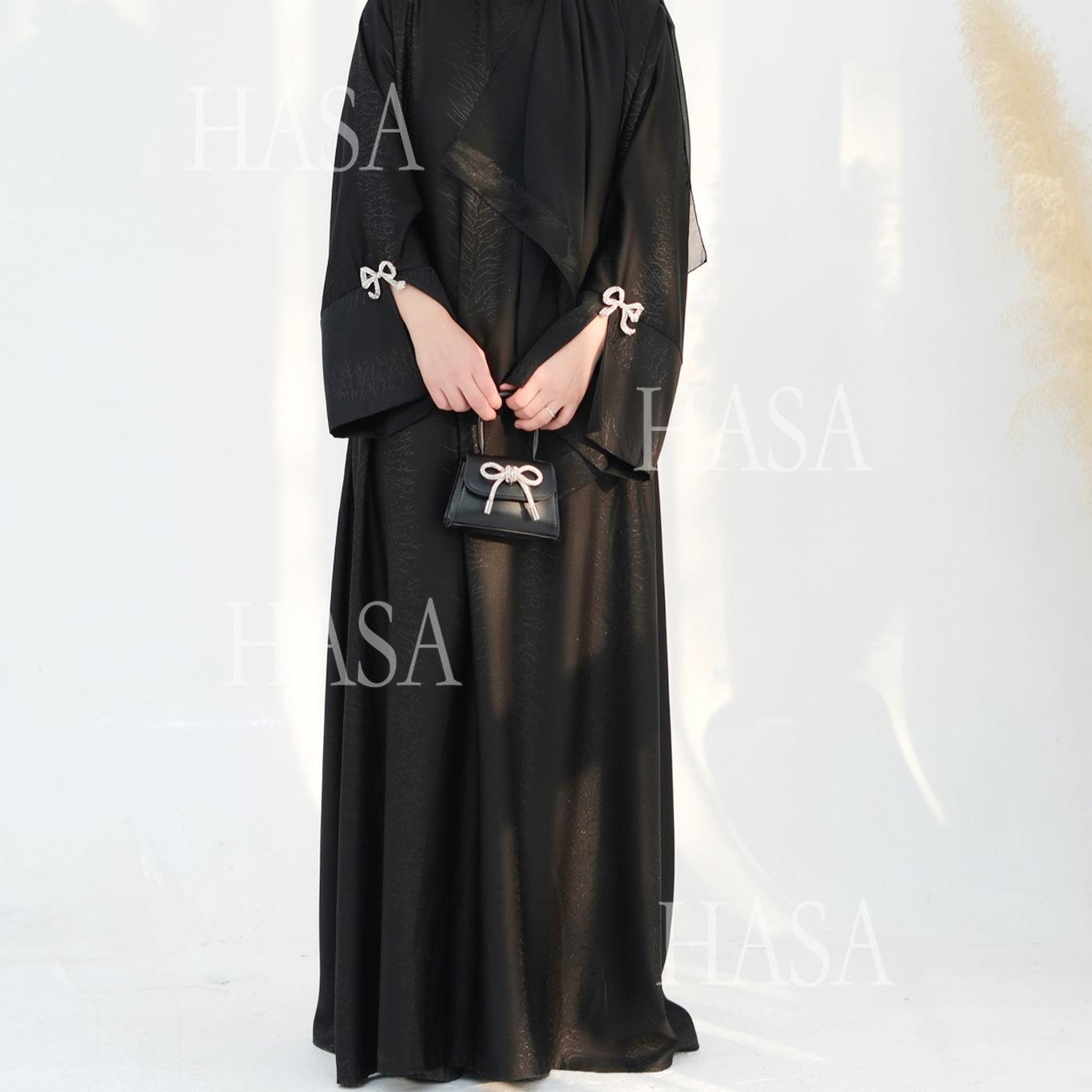 HA5867 Bow-knot Cuff Long Skirt | Elegant and Radiant