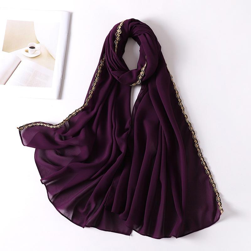 HAYA HA1131 Pearl Chiffon Lace Chain Headband